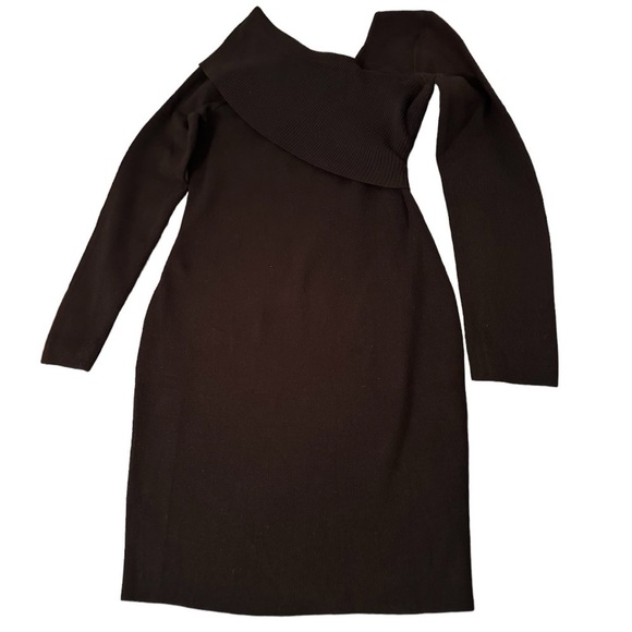 NWT Ladies Classy Ribbed Off Shoulder Knit Cocktail Dress - Picture 4 of 6